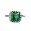 wholesale S925 silver jewelry new style emerald pagoda Asscher cut 8*8 ring hot sale on AliExpress for cross-border-0-4