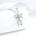 wholesale S925 Sterling Silver Bow-Shaped Zircon Necklace and Earrings Set, Light Luxury Fashion Earrings, Niche Design Elegant Collarbone Chain-0-5