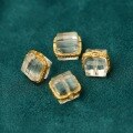 wholesale Gold-plated 925 Sterling Silver, Natural White Rock Crystal Sugar Cube Bead Spacer, DIY Bracelet String Accessory-0-2