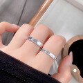 wholesale S925 Sterling Silver Minimalist Couple Rings, Men and Women's Matching Bands, Small Luxury with Premium Feel-0-3