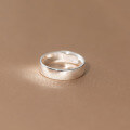 wholesale 999 Silver Plain Circle Ring Korean Style Smooth Round Ring Unisex Jewelry R00323-0-3