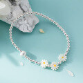 wholesale S925 Silver Fresh and Sweet Ins Style Niche Design Shell Daisy Light Bead Cat Eye Bracelet S7857-0-3