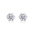 wholesale S925 Sterling Silver Minimalist and Elegant Sleep-Proof Small Stud Earrings for Women, Basic Round Cultured Piercing Moissanite Earrings-0-1