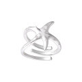 wholesale Matte S925 Sterling Silver Small Starfish Ring for Women, Small and Niche, Vintage Star Index Finger Ring with Twisted Linear Sensibility and Minimalist Design-0-4