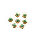 wholesale Gold-plated 925 silver fittings inlaid with turquoise, southern red agate, shell pearls, and lotus spacer beads for DIY jewelry accessories-0-4