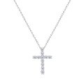 wholesale S925 Sterling Silver Cross Pendant Necklace for Women, Korean Dongdaemun Summer New Arrival Minimalist Versatile High-End Collarbone Chain-0-4