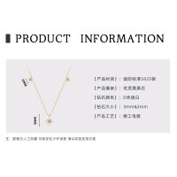 S925 Sterling Silver Moissanite Cross Pendant Necklace for Women-Style A - Eight-pointed star pendant [K gold]  925 silver