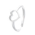 wholesale S925 Sterling Silver Fashionable Minimalist 3D Hollow-Out Cute and Versatile Open Heart Design Ring for Women-0-5