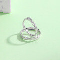 wholesale 925 Sterling Silver Love Intertwined Couple Rings, Men and Women's Matching Pair, Light Luxury Minimalist Openable 520 Valentine's Day Gift-0-3