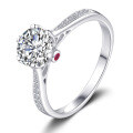 S925 Silver Hollow Six-Claw Classic Moissanite Proposal Ring for Women-0-3