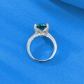 wholesale S925 Silver with 10*12 Tourmaline Green Ring, Summer Forest Style, Fashionable and High-End-0-2