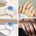 wholesale S925 Sterling Silver 2ct Flame Ice Cut Ring Design Gemstone High Carbon Diamond Women's Engagement Ring-0-2