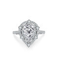 wholesale S925 Sterling Silver Cross-Border 2-Carat Pear-Shaped Drop Moissanite Ring Women's Silver Jewelry High-End Fashion Accessories Wholesale-0-4