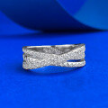 wholesale S925 silver new jewelry cross pave zirconia line luxury ring for women-0-0