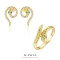 wholesale S925 Sterling Silver Fashion Snake Earrings with Zirconia,。-0-0