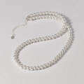 wholesale S925 Sterling Silver Korean Style Ins Minimalist Design White Pearl Necklace Y01547-0-1