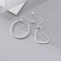 wholesale S925 silver sweet ins-style full diamond chain ring, fashionable and versatile adjustable pull ring R02552-0-0