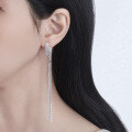 wholesale Metal cross earrings for women, small and unique design, trendy and slimming tassel ear thread, luxurious and elegant, hundreds of ear accessories-0-3
