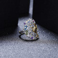 wholesale S925 Silver Designer High-End Style Unique Chinese Wind Naturalistic Bird Design Natural Gemstone Ring-0-1