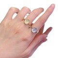 wholesale S925 Silver 8*10 Cabochon Natural Water Foam Jade Quartzite Jade Ring, Daily Light Luxury Versatile Style-0-4