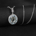 wholesale S925 Sterling Silver Light Luxury High-End Natural Gemstone Necklace Pendant with Natural Topaz and Amethyst-0-2