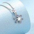 wholesale S925 Sterling Silver Moissanite Necklace, Minimalist and Versatile Ice Snow Pendant, Fashionable Accessory Gift for Girlfriend-0-2