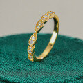 S925 Silver 18K Gold Plated Moissanite Eternity Band Ring-0-1