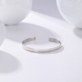 wholesale Metal S925 Sterling Silver, Korean Version Light Luxury Niche Smooth Surface Bangle Minimalist Plain Opening Bracelet Jewelry Wholesale-0-1