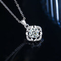 S925 Silver Four-Leaf Clover Necklace with Moissanite Pendant-0-0