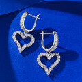 wholesale S925 Silver New Irregular Heart Earrings Ear Clasps, Fashionable and Versatile Cross-Border Style-0-2