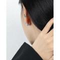 wholesale S925 Sterling Silver 694 Korean Version Ins Small Design Sense Minimalist French Waterdrop Circle Texture Ear Clips for Women-0-3