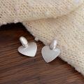 wholesale S925 Silver Chusty Xi Same Style Brushed Heart Stud Earrings for Women, Korean Elegant High-End Summer Ear Accessories-0-1
