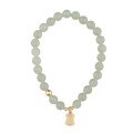 wholesale Gold-plated 925 Silver New Chinese Style Auspicious Koi Token Bracelet with 6mm Jade Beads and Greenish Aqua Hetian Jade Bracelet for Women-0-4