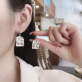 wholesale S925 silver fashionable cross-border Japanese and Korean irregular wide minimalist design versatile earrings and ear cuffs-0-3