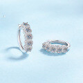 wholesale S925 Sterling Silver Moissanite Stud Earrings High-End European and American Full Row Diamond Ear Clips Elegant and Sophisticated Earrings-0-1