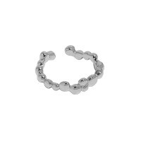 wholesale S925 Sterling Silver Korean Version Ins Minimalist Small Design Irregular Surface Texture Open Adjustable Ring for Women-Platinum [No. 14/Adjustable] Opening adjustable