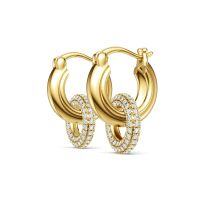 Silver Gold Fashion Hypoallergenic Earrings Moissanite Light Luxury-E16369 Moissanite 1.4mm*192 beads per pair  925 silver electroplated yellow