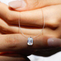 Sterling Silver 1-Carat Moissanite Mermaid's Tear Pendant Necklace-0-4