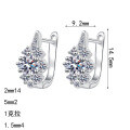 S925 Sterling Silver Moissanite U-Shaped Ear Clips, Fashionable and Versatile-0-3