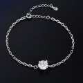 Sterling Silver Moissanite Four-Prong Ins Style Luxury Fashion Bracelet, Fine Craftsmanship, Factory Direct, Dropshipping-0-2