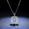 925 Sterling Silver Moissanite Angel Wing Pendant Necklace for Women-0-2