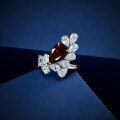 wholesale Metal material first, Shepé new cultivated ruby3ct pear-shaped 8*12 ringtrendy ring sizes 5-9 available-0-1