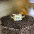 wholesale S925 Gold-Plated Elegant Japanese Dreamy Vintage Opal Ring with Exquisite Pearl, Delicate and Luxurious Jewelry Manufacturer Wholesale-0-3