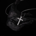 wholesale S925 Sterling Silver Amazon America Cross Border Women's Luxury Full Diamond Cross Pendant Necklace, Unique Small Design with a Premium Feel-0-2