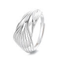 wholesale S925 Sterling Silver Fashion European and American Cross-Border Multi-Line Twisted Irregular Minimalist Style Versatile Ring for Women-0-5