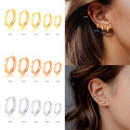 wholesale S925 Sterling Silver minimalist glossy hoop earrings, INS style,-0-1