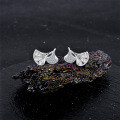 S925 Sterling Silver 2025 New Diamond-Inlaid Ginkgo Leaf Earrings, Minimalist Design-0-1