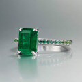 wholesale S925 Sterling Silver 6*8 Green Zircon Ring Women's Ins Style Daily Minimalist Versatile-0-1