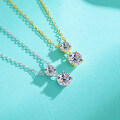Metal Four-Prong Moissanite Necklace Pendant Fashion Pendant-0-0
