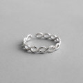 wholesale S925 Sterling Silver Minimalist Interwoven Twist Open Ring with Braided Pattern-0-1